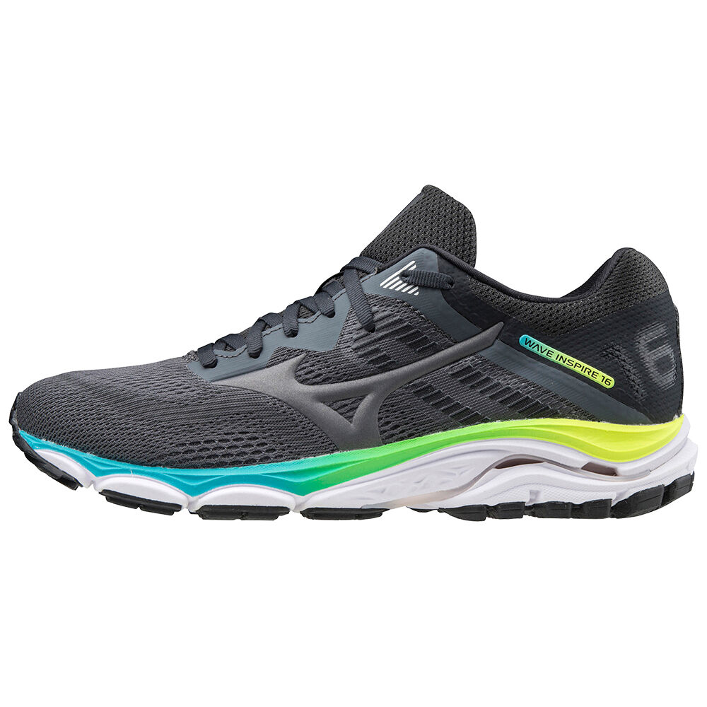 Damske Bezecke Topanky Mizuno Wave Inspire 16 Siva/Čierne/Modre Vypredaj OCEX89134